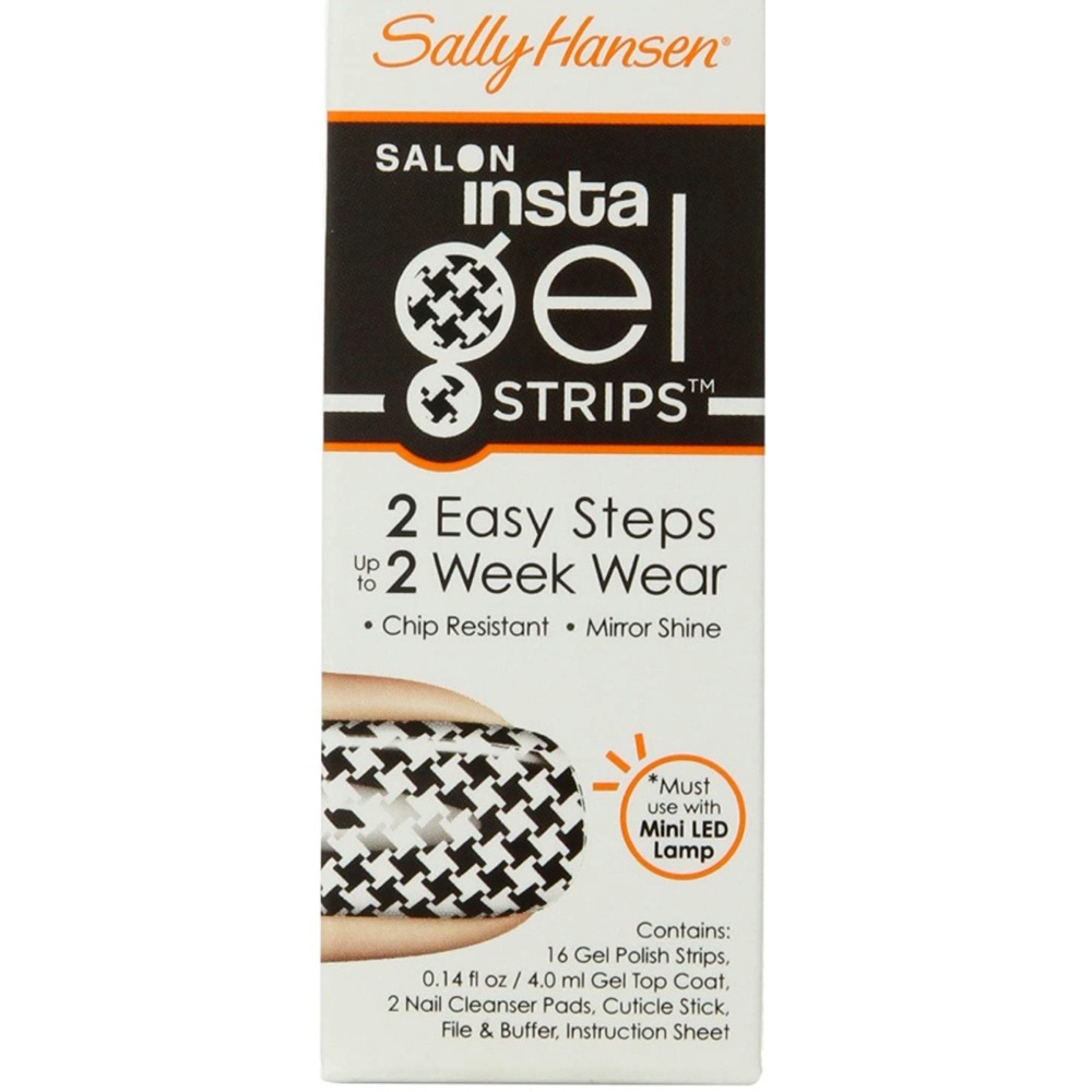 Bonus Check - houndstooth print Sally Hansen Insta gel strips
